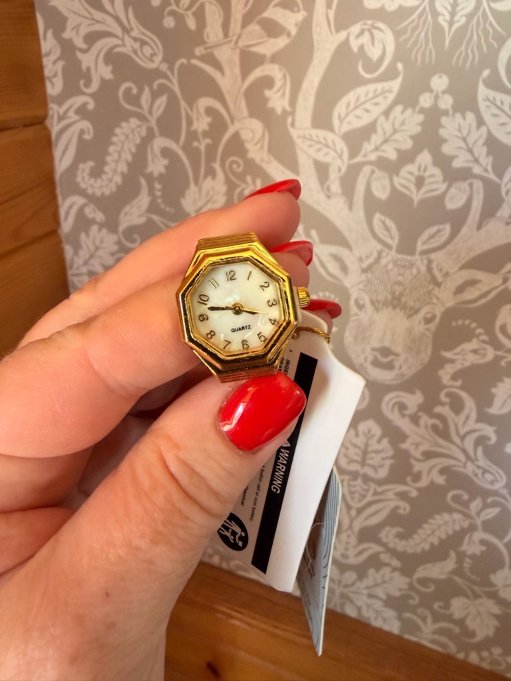 Watch Ring Gold Tone Eyecandy NWT